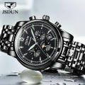 Men Watch Top Luxury Brand JSDUN 8750 Men Automatic Mechanical WristWatch  Chronograph Stainless Steel Band Business Clock